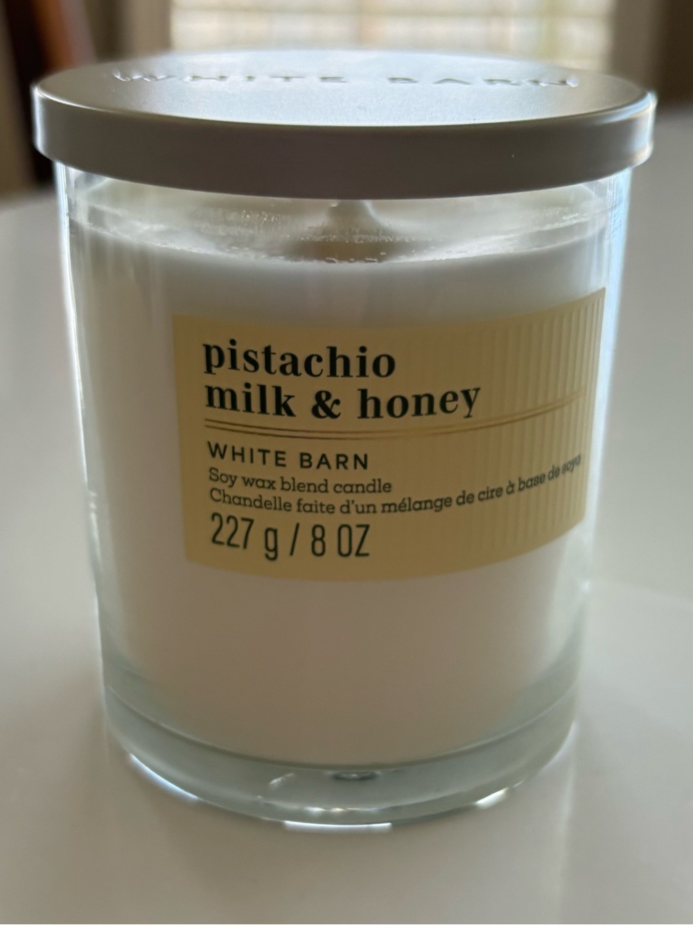 NWOT White Barn Pistachio Milk & Honey Scented Candle - White